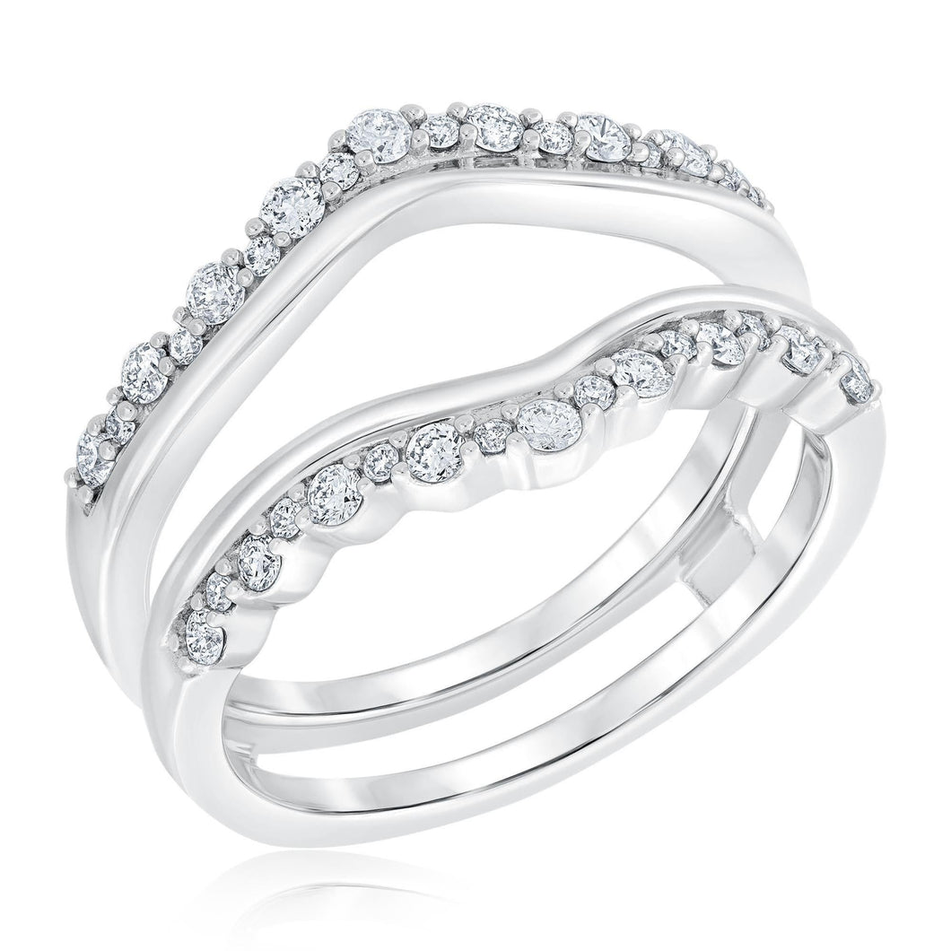1/3ctw Round Diamond White Gold Ring Guard | Embrace Collection