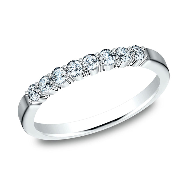 1/3ctw Round Diamond White Gold Wedding Band 2.5mm - Size 4