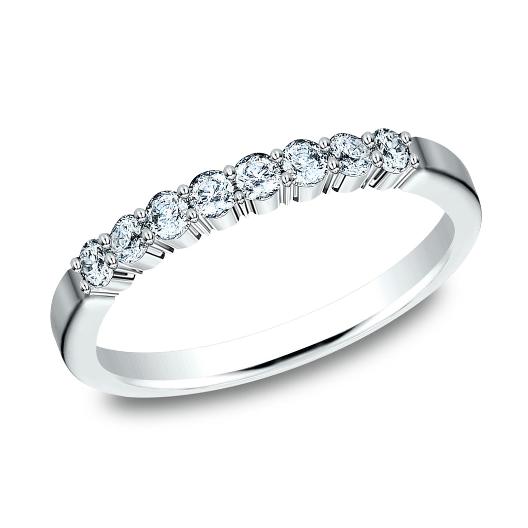 1/3ctw Round Diamond White Gold Wedding Band 2.5mm - Size 4