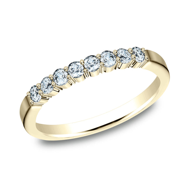 1/3ctw Round Diamond Yellow Gold Wedding Band 2.5mm - Size 4.5