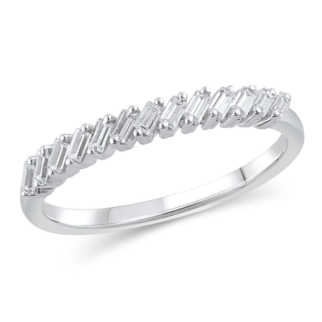 1/4ctw Baguette Diamond White Gold Anniversary Band - Embrace Collection - Size 6