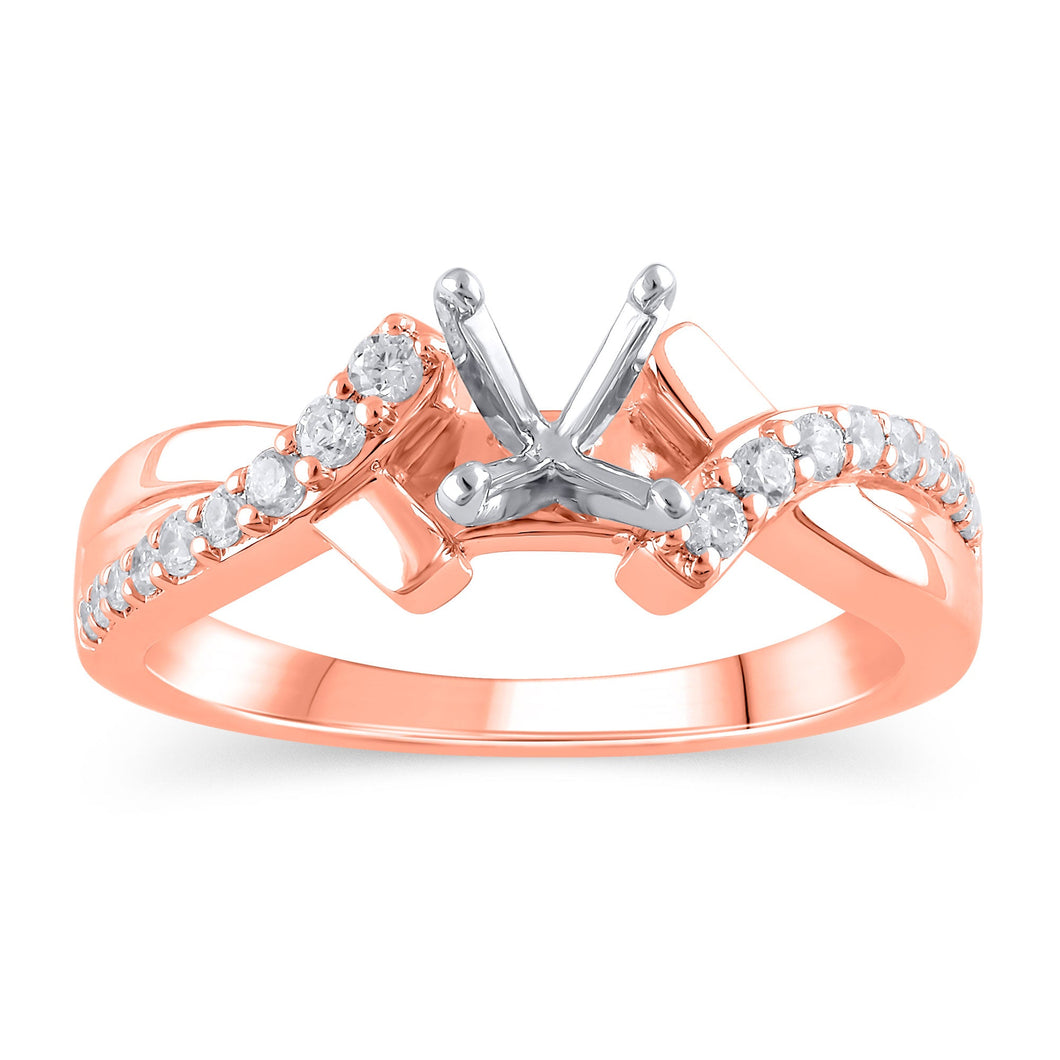 1/4ctw Diamond Bypass Rose Gold Engagement Ring Setting | Design Collection | Size 7