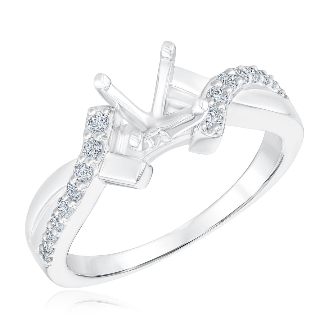 1/4ctw Diamond Bypass White Gold Engagement Ring Setting | Design Collection | Size 5