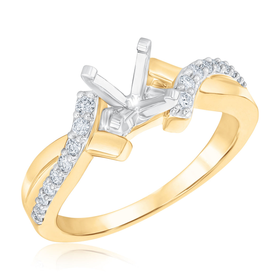 1/4ctw Diamond Bypass Yellow Gold Engagement Ring Setting | Design Collection | Size 5