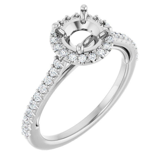1/4ctw Diamond Halo White Gold Engagement Ring Setting