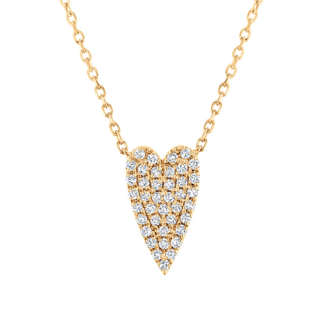 1/4ctw Diamond Heart Yellow Gold Necklace