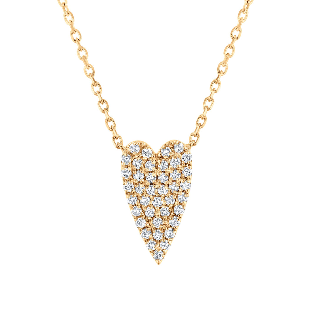 1/4ctw Diamond Heart Yellow Gold Necklace