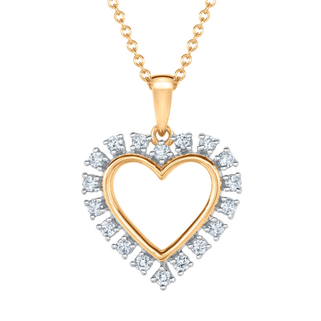 1/4ctw Diamond Heart Yellow Gold Pendant Necklace