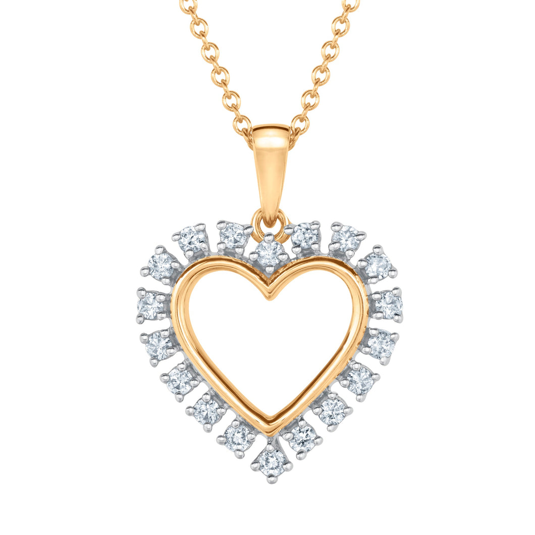 1/4ctw Diamond Heart Yellow Gold Pendant Necklace