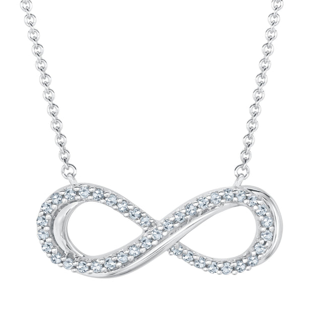1/4ctw Diamond Infinity Sterling Silver Necklace