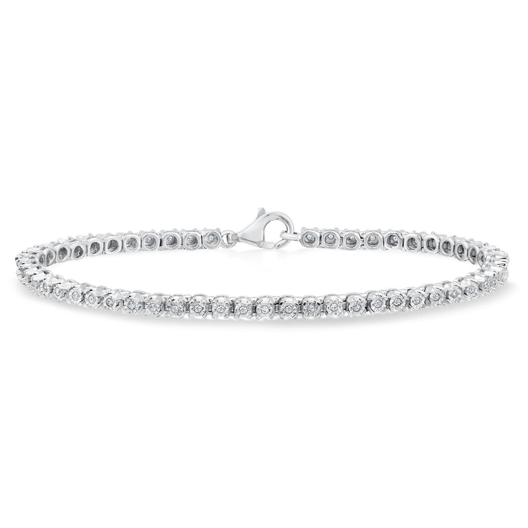 1/4ctw Diamond Sterling Silver Tennis Bracelet | 7.25 Inches