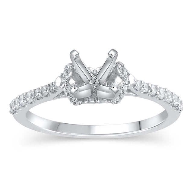 1/4ctw Diamond White Gold Engagement Ring Setting - Design Collection - Size 5