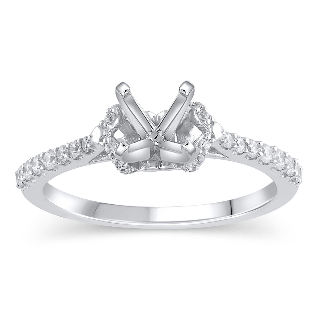 1/4ctw Diamond White Gold Engagement Ring Setting - Design Collection - Size 5
