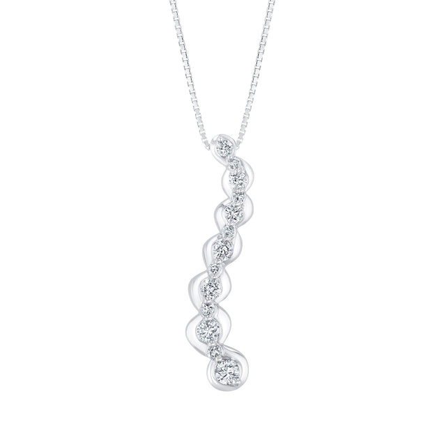 1/4ctw Diamond White Gold Pendant Necklace
