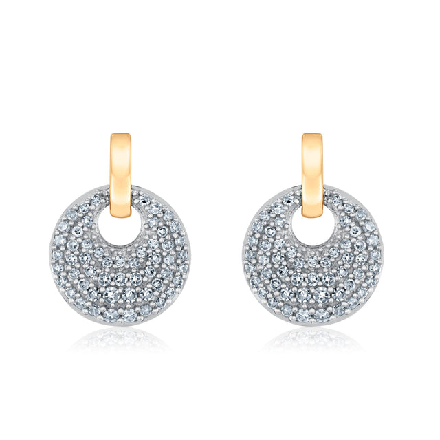1/4ctw Diamond Yellow Gold Disc Post Drop Earrings