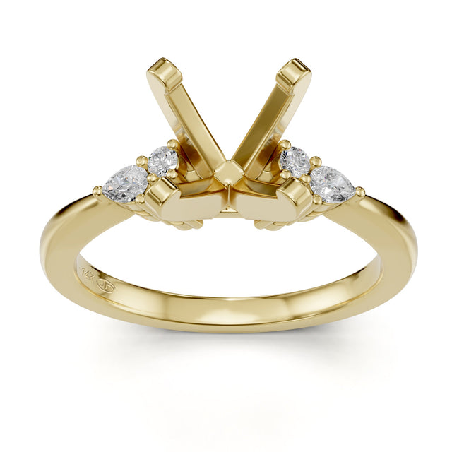 1/4ctw Diamond Yellow Gold Engagement Ring Setting - Design Collection