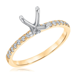 1/4ctw Diamond Yellow Gold Engagement Ring Setting