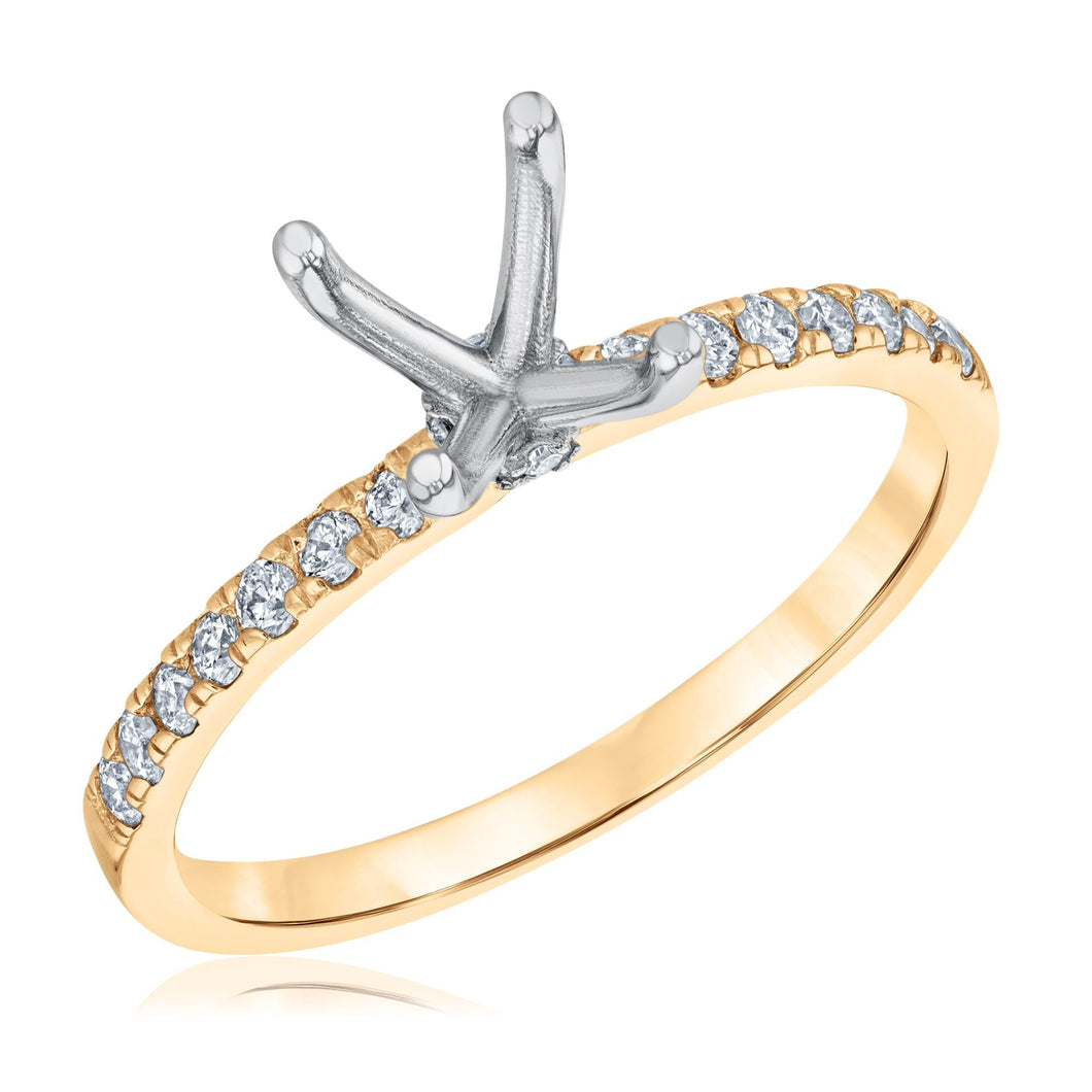 1/4ctw Diamond Yellow Gold Engagement Ring Setting