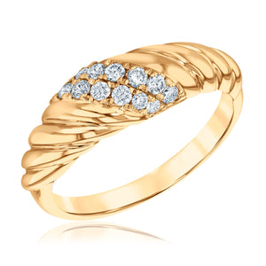 1/4ctw Diamond Yellow Gold Twist Ring