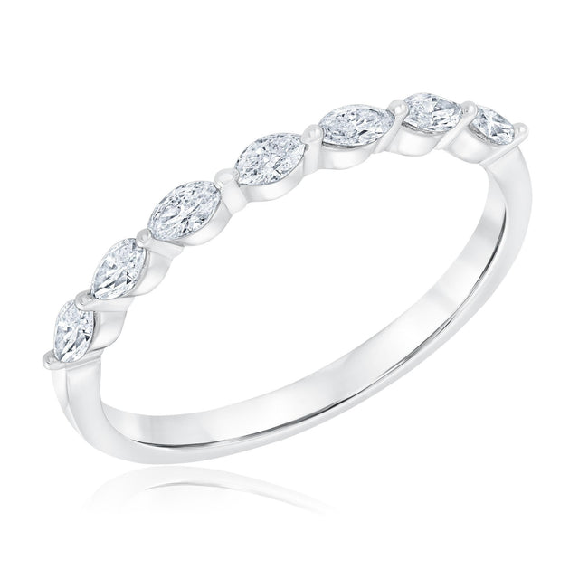 1/4ctw Marquise Diamond White Gold Wedding Band | Embrace Collection