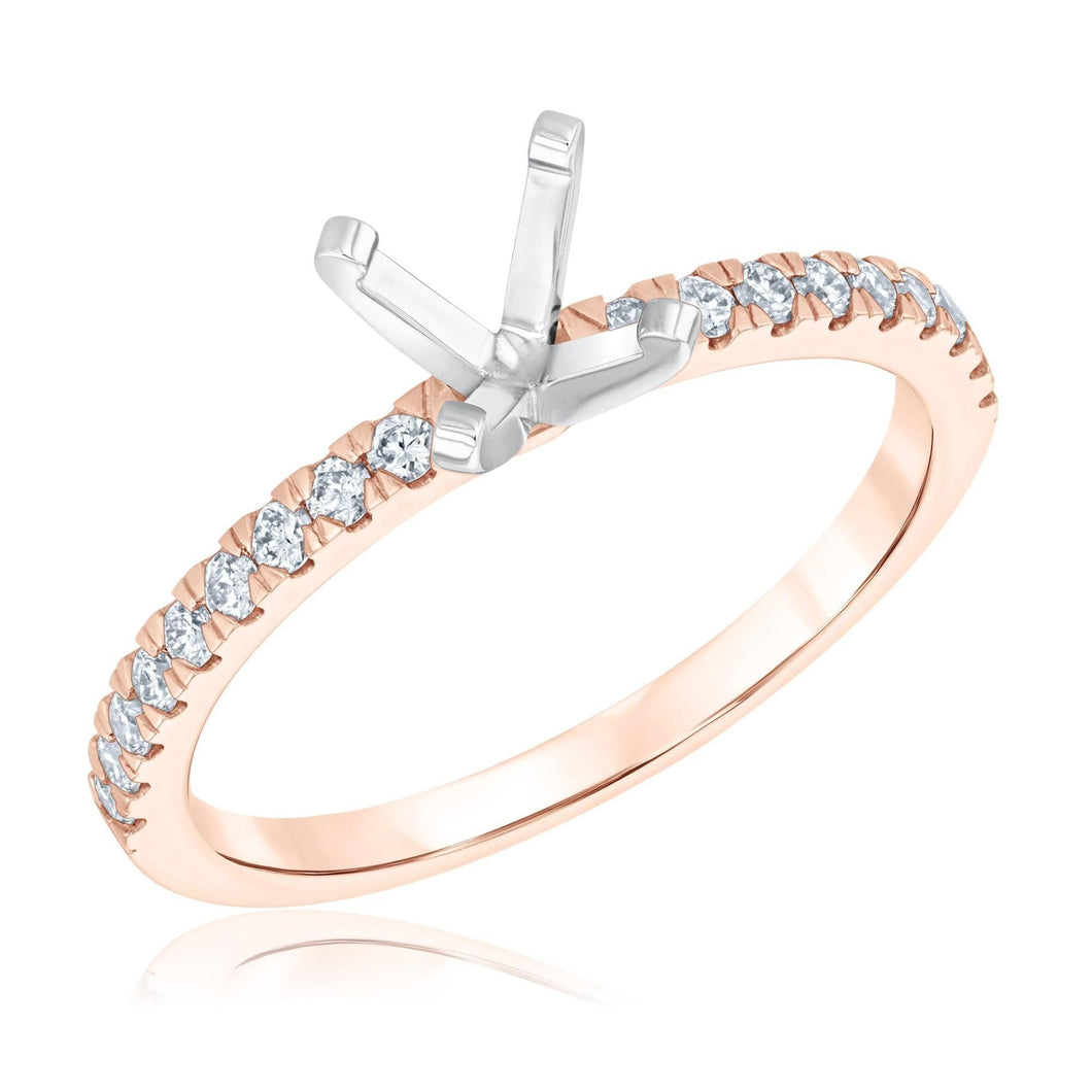 1/4ctw Round Diamond Accents Rose Gold Engagement Ring Setting | Design Collection | Size 5