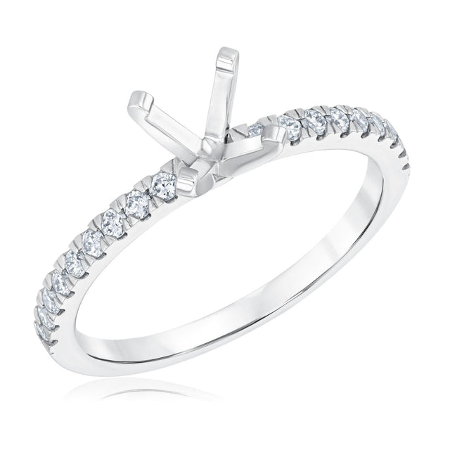1/4ctw Round Diamond White Gold Engagement Ring Setting | Design Collection | Size 5.5