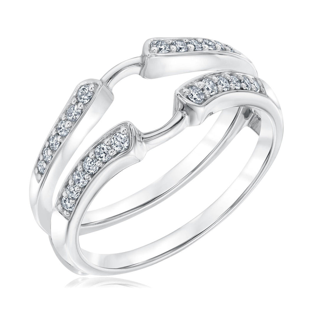1/4ctw Round Diamond White Gold Ring Guard | Embrace Collection