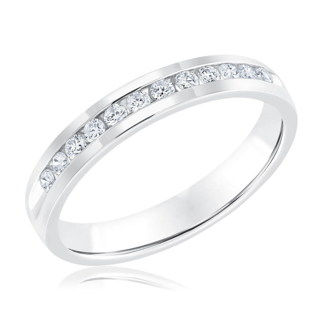 1/4ctw Round Diamond White Gold Wedding Band | Embrace Collection