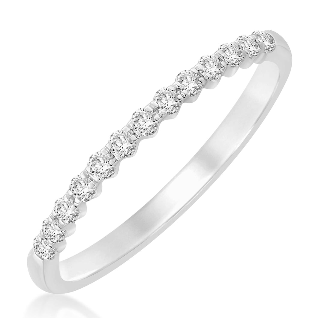 1/4ctw Round Diamond White Gold Wedding Band - Embrace Collection