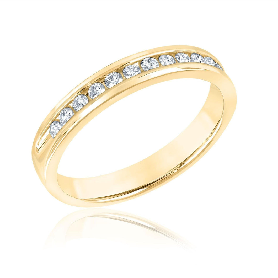 1/4ctw Round Diamond Yellow Gold Wedding Band | Embrace Collection