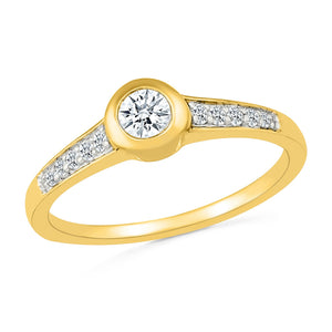 1/4ctw Round Lab Grown Diamond Yellow Gold Promise Ring - Size 4.5