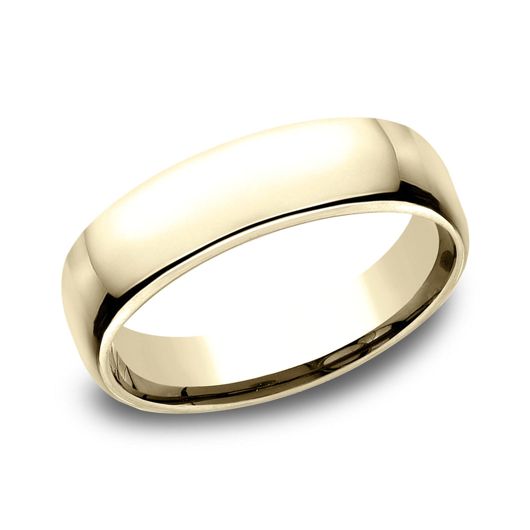 14k Yellow Gold 5.5mm European Comfort Fit Wedding Band - Size 4