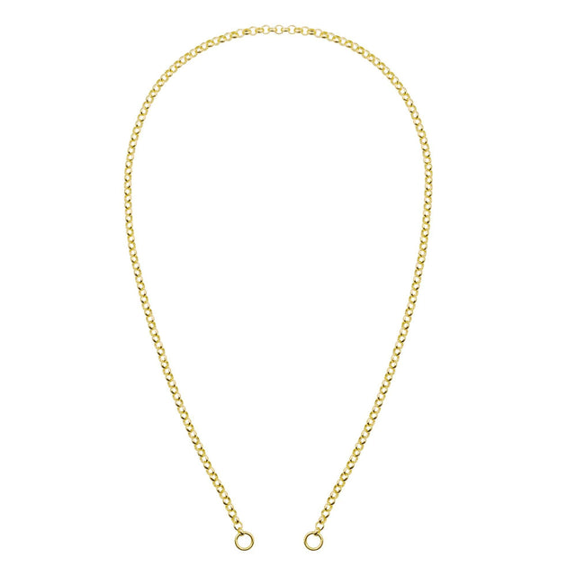 14k Yellow Gold Hollow Split Rope Push Lock Chain | 3.8mm | 20 Inches