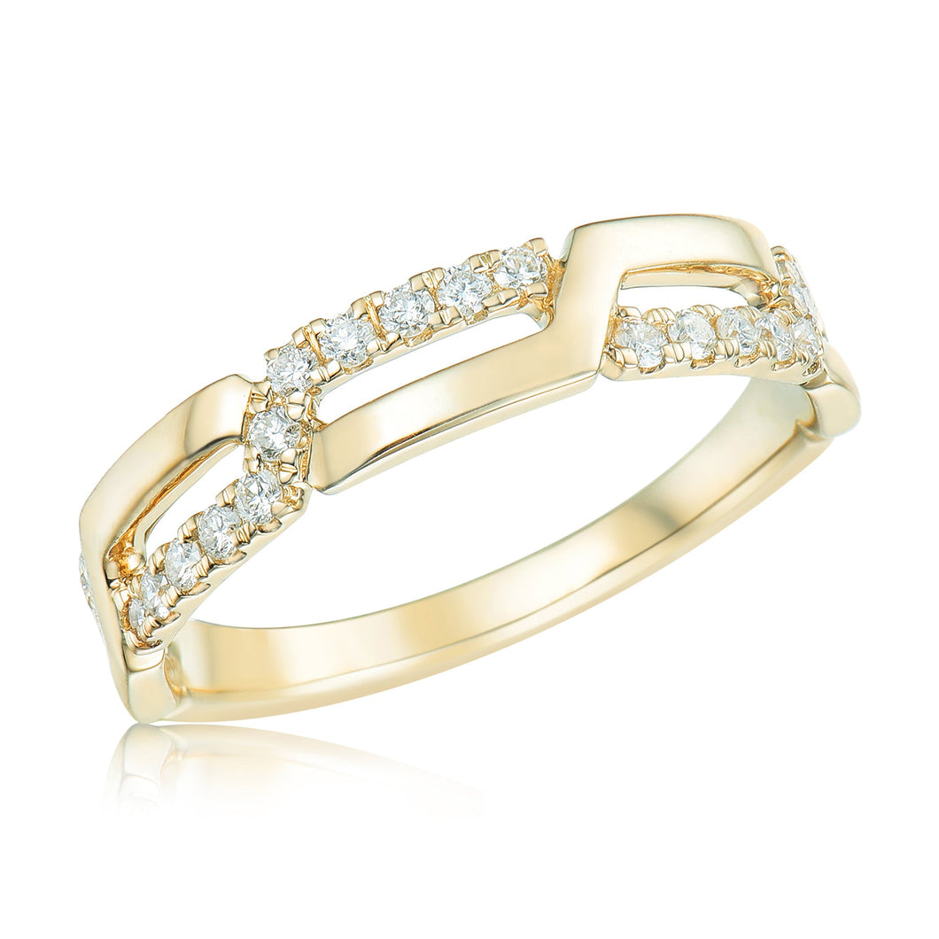 1/5ctw Diamond Geometric Yellow Gold Ring - Size 6