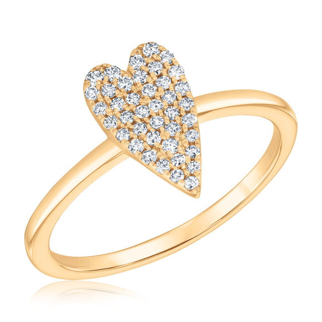 1/5ctw Diamond Heart Yellow Gold Ring