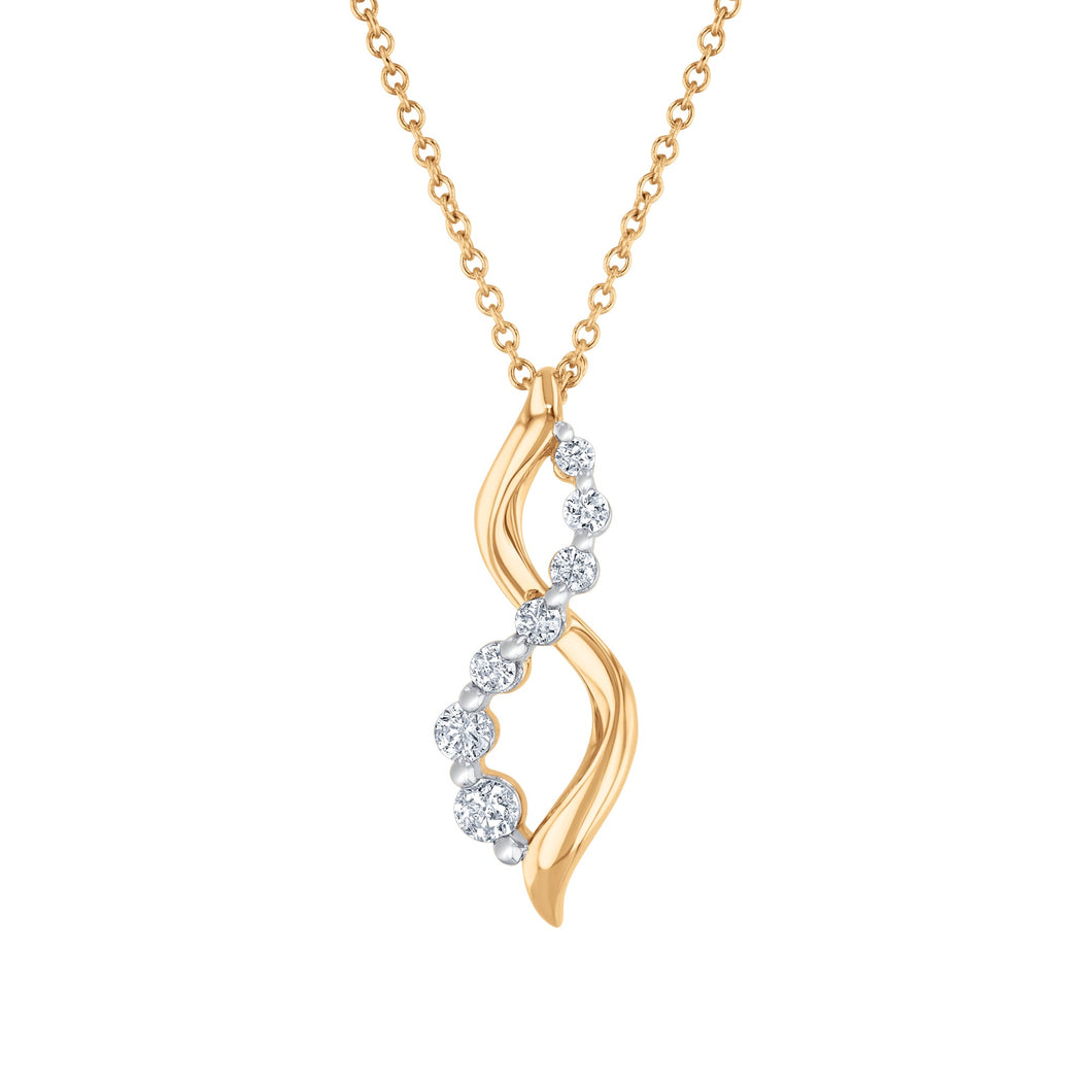 1/5ctw Diamond Infinity Yellow Gold Pendant Necklace