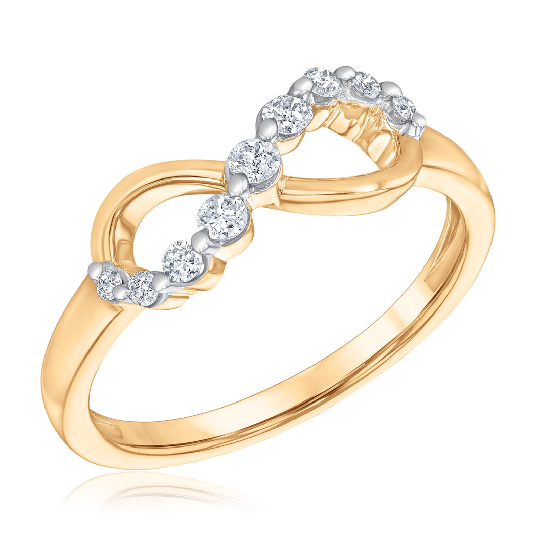 1/5ctw Diamond Infinity Yellow Gold Ring