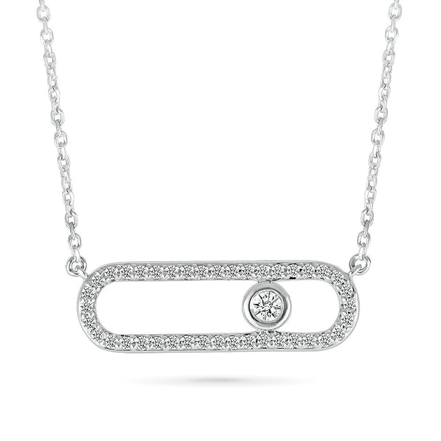 1/5ctw Diamond Paperclip White Gold Necklace