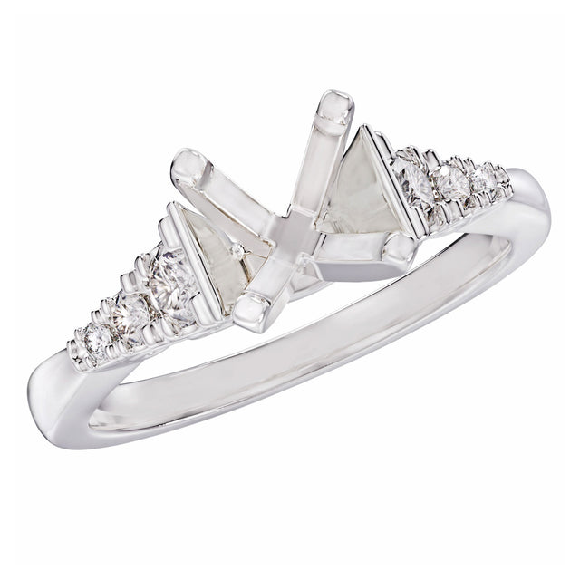 1/5ctw Diamond White Gold Engagement Ring Setting - Design Collection - Size 5