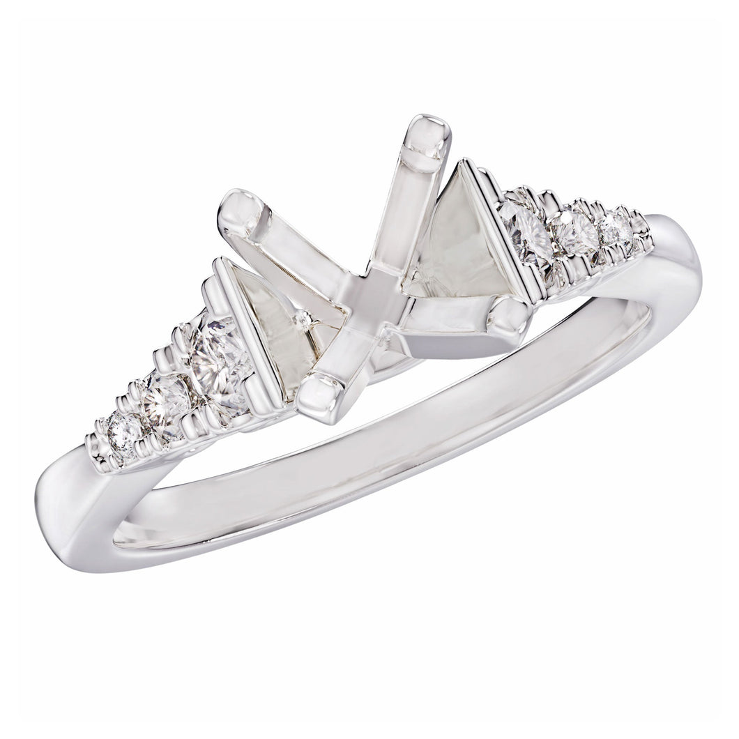 1/5ctw Diamond White Gold Engagement Ring Setting - Design Collection - Size 5
