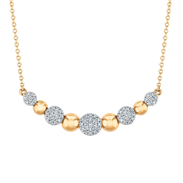 1/5ctw Diamond Yellow Gold Bar Necklace