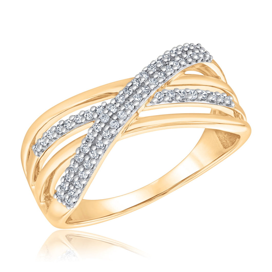 1/5ctw Diamond Yellow Gold Orbit Ring