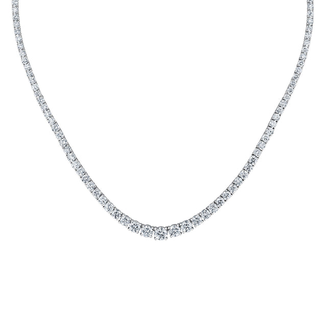 15ctw Lab Grown Diamond White Gold Tennis Necklace