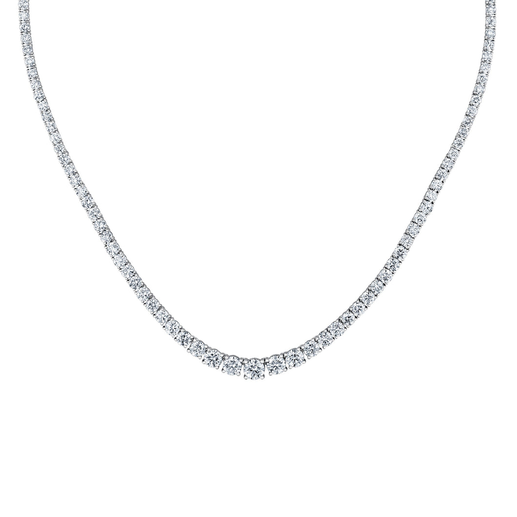 15ctw Lab Grown Diamond White Gold Tennis Necklace