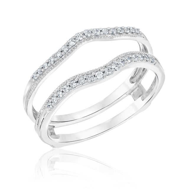 1/5ctw Round Diamond White Gold Ring Guard | Embrace Collection