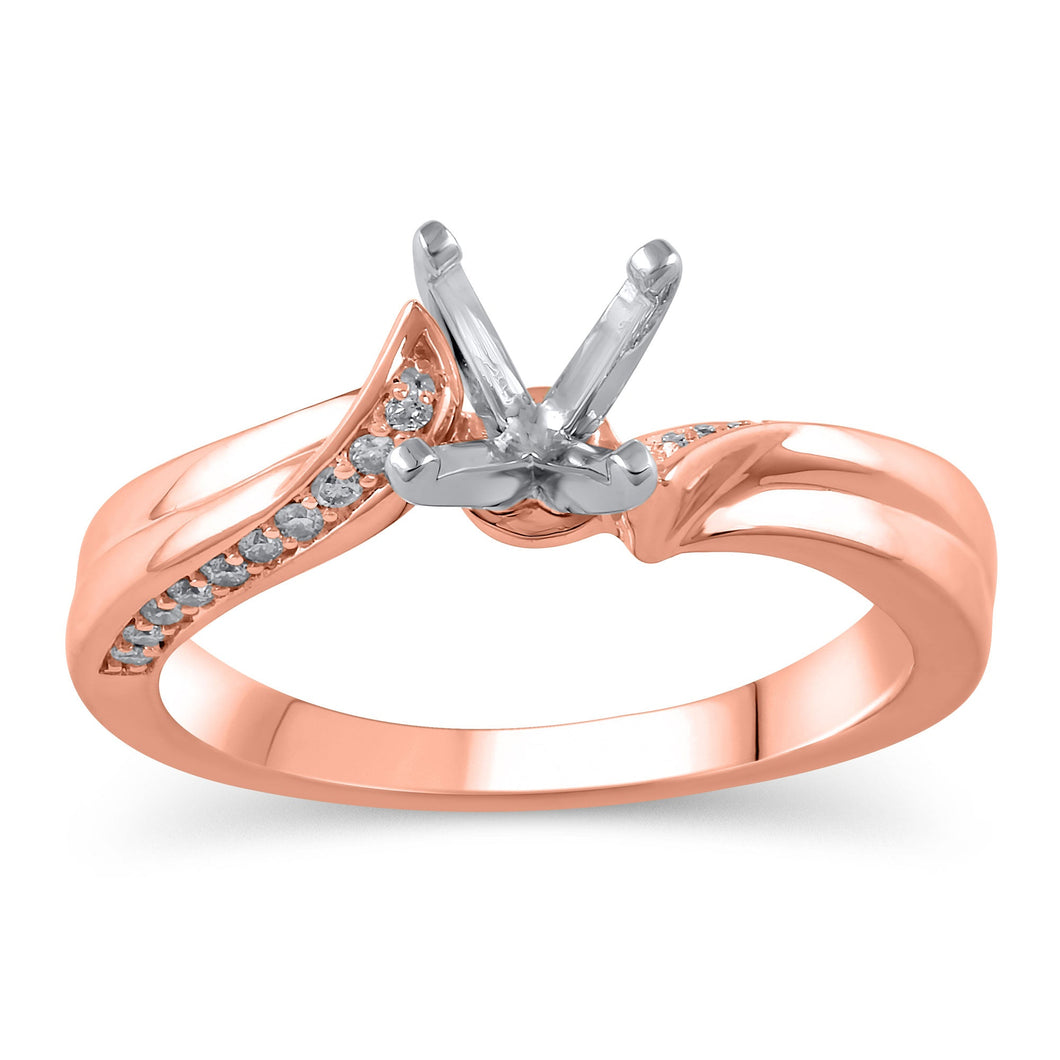 1/6ctw Diamond Bypass Rose Gold Engagement Ring Setting | Design Collection | Size 6