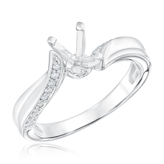 1/6ctw Diamond Bypass White Gold Engagement Ring Setting | Design Collection | Size 5