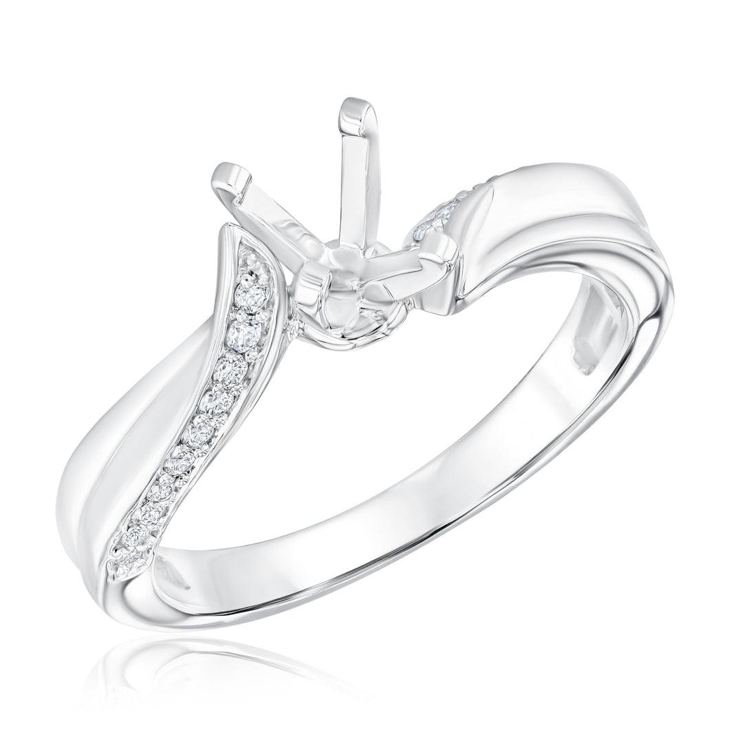 1/6ctw Diamond Bypass White Gold Engagement Ring Setting | Design Collection | Size 5