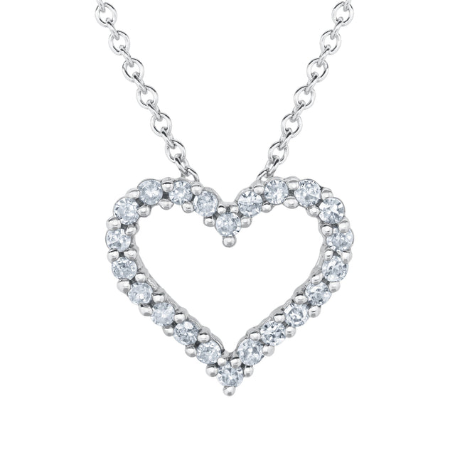 1/6ctw Diamond Heart White Gold Pendant Necklace