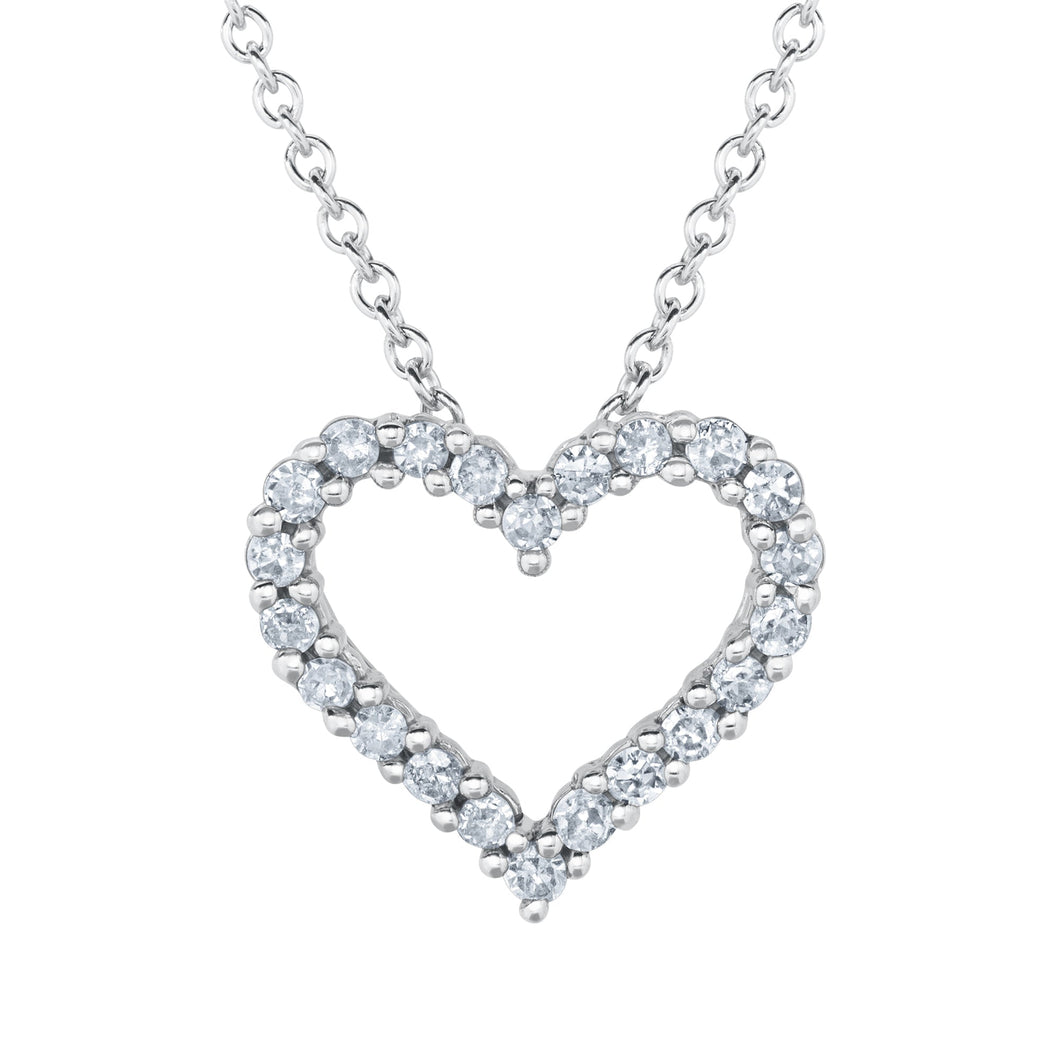 1/6ctw Diamond Heart White Gold Pendant Necklace